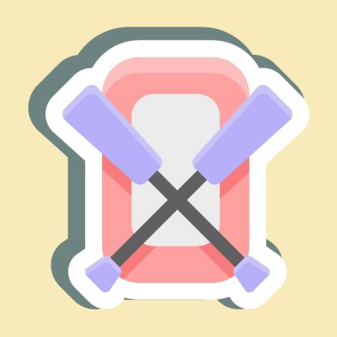 Çıkartmalı Lastik Tekne. Eğitim için uygun. Basit dizayn edilebilir. tasarım şablonu. Basit resimleme