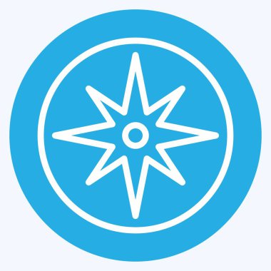 İkon Rüzgâr Gülü. Eğitim sembolü için uygun. Mavi gözlü. Basit dizayn edilebilir. tasarım şablonu. Basit resimleme