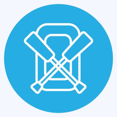 Kauçuk Tekne ikonu. Eğitim sembolü için uygun. Mavi gözlü. Basit dizayn edilebilir. tasarım şablonu. Basit resimleme