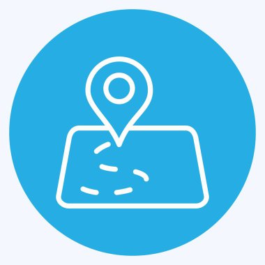 Simge yön bulma. Eğitim sembolü için uygun. Mavi gözlü. Basit dizayn edilebilir. tasarım şablonu. Basit resimleme