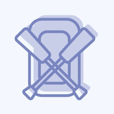 Kauçuk Tekne ikonu. Eğitim sembolü için uygun. İki ton stili. Basit dizayn edilebilir. tasarım şablonu. Basit resimleme