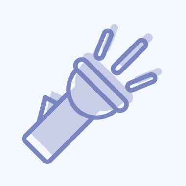 İkon Cep Feneri. Eğitim sembolü için uygun. İki ton stili. Basit dizayn edilebilir. tasarım şablonu. Basit resimleme