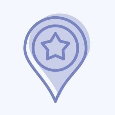 Simge konumu. Eğitim sembolü için uygun. İki ton stili. Basit dizayn edilebilir. tasarım şablonu. Basit resimleme