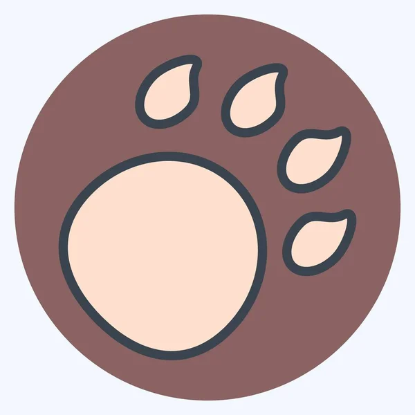 Icon Animal Track Adequado Para Símbolo Educação Estilo Companheiro Cor —  Vetores de Stock
