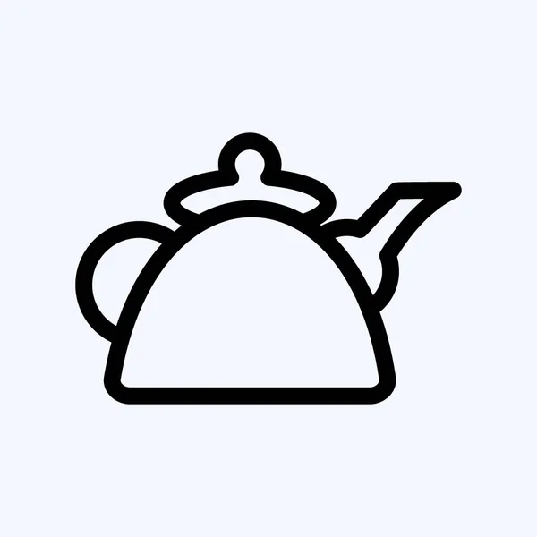 Icon Kettle Vagyok Alkalmas Oktatási Szimbólumra Vonalstílus Egyszerű Tervezés Szerkeszthető — Stock Vector