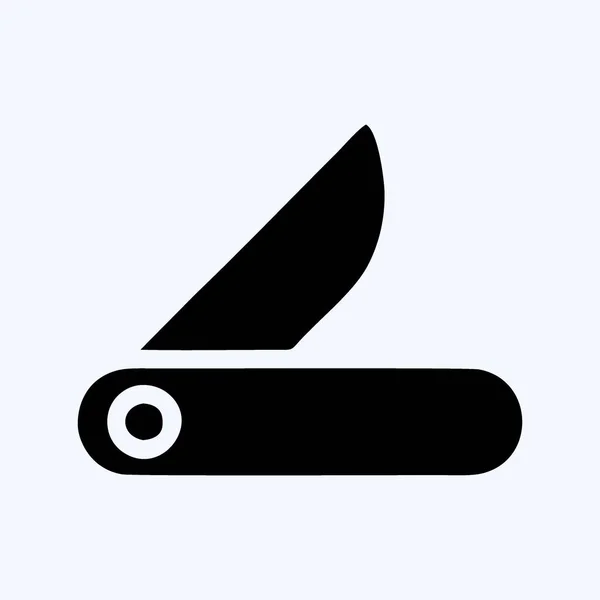 Icon Broche Cuchillo Adecuado Para Símbolo Educación Estilo Glifo Diseño — Vector de stock