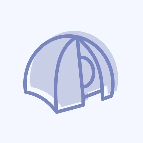 Иконная Палатка Подходит Символа Образования Двухтональный Стиль Простой Дизайн Редактируемый — стоковый вектор