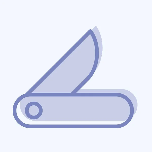 Ikona Sepínací Nůž Vhodný Pro Symbol Vzdělání Dvoubarevný Styl Jednoduchý — Stockový vektor