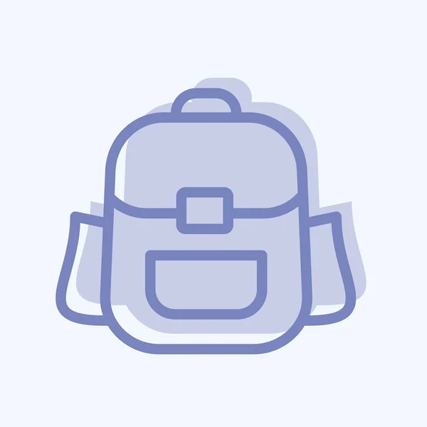 Mochila Icono Adecuado Para Símbolo Educación Estilo Dos Tonos Diseño — Archivo Imágenes Vectoriales