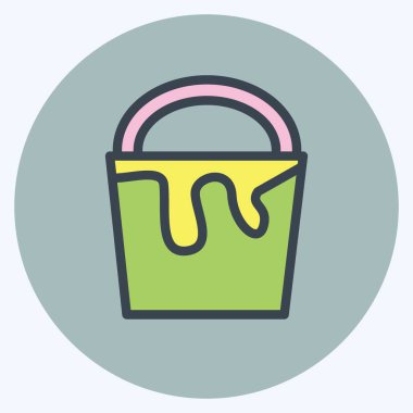 Icon Paint Bucket. suitable for building symbol. color mate style. simple design editable. design template vector. simple illustration