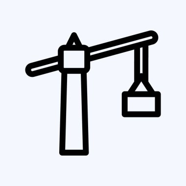 Icon Tower Crane. suitable for building symbol. line style. simple design editable. design template vector. simple illustration