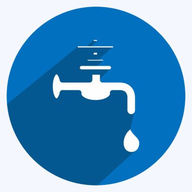 Icon Water Supply. suitable for building symbol. long shadow style. simple design editable. design template vector. simple illustration
