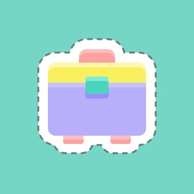 Sticker line cut Toolbox. suitable for building symbol. simple design editable. design template vector. simple illustration