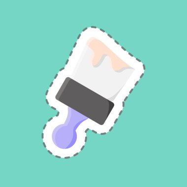 Çıkartma çizgisi boya fırçasını kesmiş. Bina sembolü için uygun. Basit dizayn edilebilir. tasarım şablonu. Basit resimleme