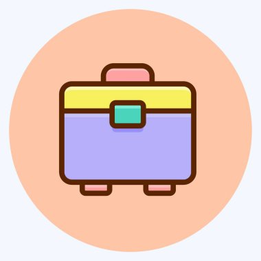 Simge Araç Kutusu. Bina sembolü için uygun. Düz stil. Basit dizayn edilebilir. tasarım şablonu. Basit resimleme