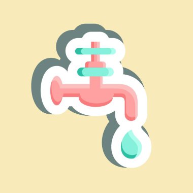 Sticker Water Supply. suitable for building symbol. simple design editable. design template vector. simple illustration
