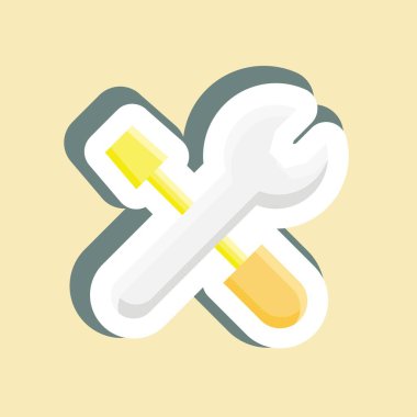 Etiket Aletleri. Bina sembolü için uygun. Basit dizayn edilebilir. tasarım şablonu. Basit resimleme