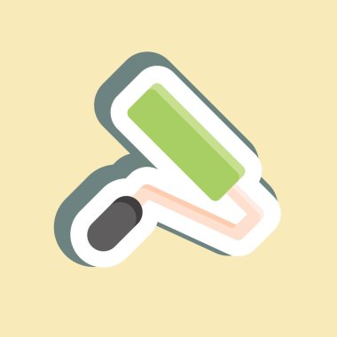Sticker Paint Roller. suitable for building symbol. simple design editable. design template vector. simple illustration