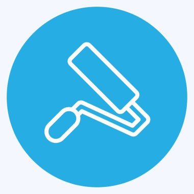 Simge boyası silindiri. Bina sembolü için uygun. Mavi gözlü. Basit dizayn edilebilir. tasarım şablonu. Basit resimleme