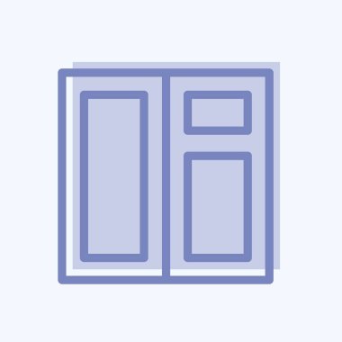 Simge Penceresi. Bina sembolü için uygun. İki ton stili. Basit dizayn edilebilir. tasarım şablonu. Basit resimleme