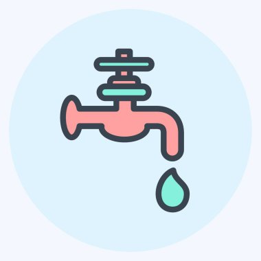 Icon Water Supply. suitable for building symbol. color mate style. simple design editable. design template vector. simple illustration