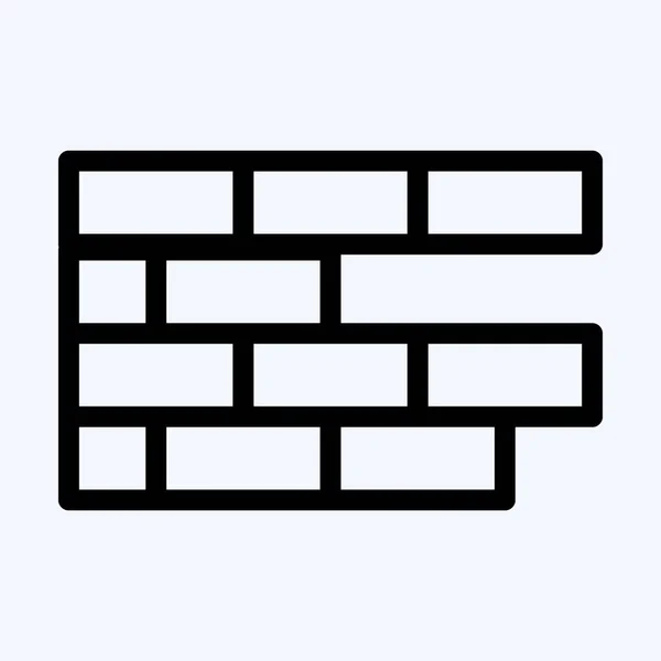 Icon Brickwork Suitable Building Symbol Line Style Simple Design Editable — ストックベクタ