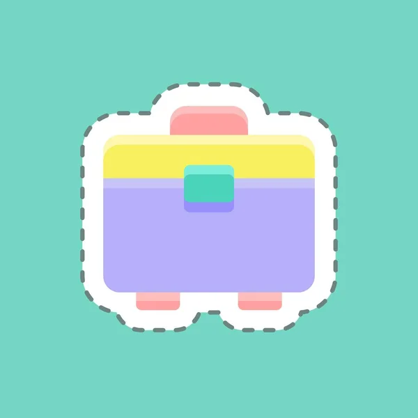 Sticker Line Cut Toolbox Suitable Building Symbol Simple Design Editable — Vetor de Stock