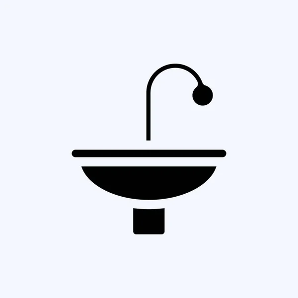 Icon Sinks Adequado Para Símbolo Construção Estilo Glifo Design Simples — Vetor de Stock