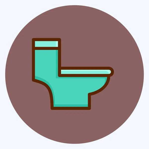 Icon Toilet Suitable Building Symbol Flat Style Simple Design Editable — стоковый вектор
