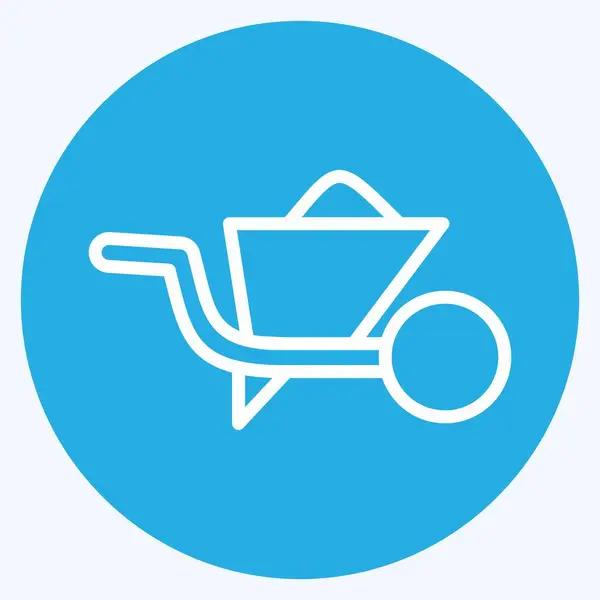 Icon Wheelbarrow Adecuado Para Símbolo Construcción Ojos Azules Estilo Diseño — Archivo Imágenes Vectoriales