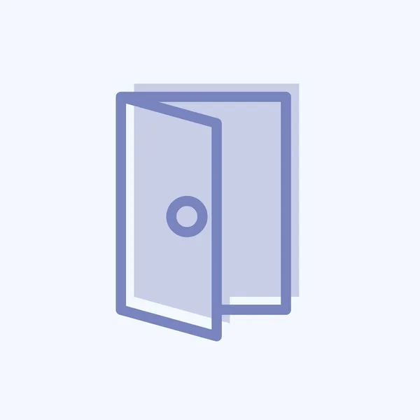 Icon Door Suitable Building Symbol Two Tone Style Simple Design — Vetor de Stock