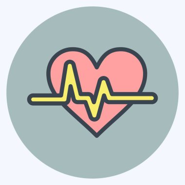 Simge kardiyogramı. Eğitim sembolü için uygun. renk arkadaşı stili. Basit dizayn edilebilir. tasarım şablonu. Basit resimleme