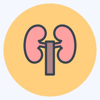 İkon Böbrek. Eğitim sembolü için uygun. renk arkadaşı stili. Basit dizayn edilebilir. tasarım şablonu. Basit resimleme