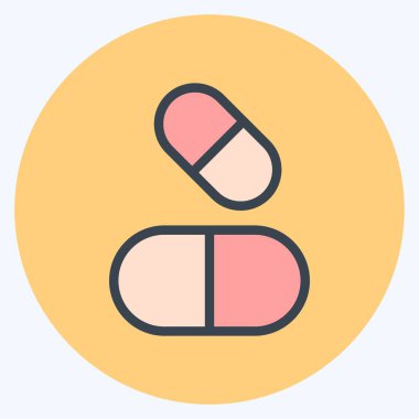 İkon hapları. Eğitim sembolü için uygun. renk arkadaşı stili. Basit dizayn edilebilir. tasarım şablonu. Basit resimleme