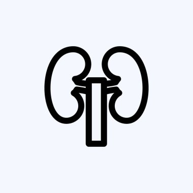 İkon Böbrek. Eğitim sembolü için uygun. Sıra tarzı. Basit dizayn edilebilir. tasarım şablonu. Basit resimleme