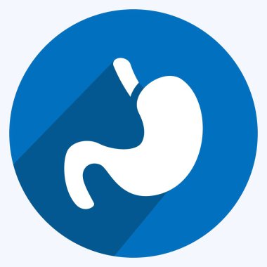 İkon Mide. Eğitim sembolü için uygun. Uzun gölge tarzı. Basit dizayn edilebilir. tasarım şablonu. Basit resimleme