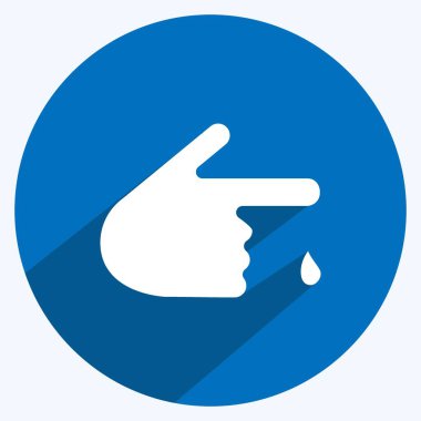 Simge Kan Testi. Eğitim sembolü için uygun. Uzun gölge tarzı. Basit dizayn edilebilir. tasarım şablonu. Basit resimleme