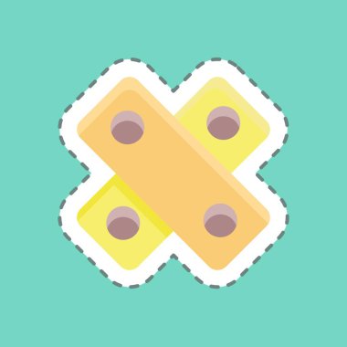 Çıkartma çizgisi alçıyı kesti. Eğitim sembolü için uygun. Basit dizayn edilebilir. tasarım şablonu. Basit resimleme