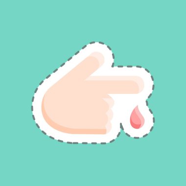 Çıkartma çizgisi kan testini kesti. Eğitim sembolü için uygun. Basit dizayn edilebilir. tasarım şablonu. Basit resimleme