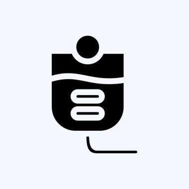 Simge Kan Torbası. Eğitim sembolü için uygun. Kabartma tarzı. Basit dizayn edilebilir. tasarım şablonu. Basit resimleme