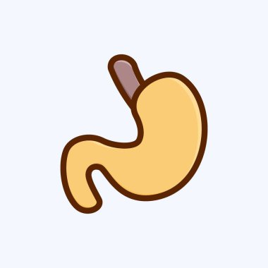 İkon Mide. Eğitim sembolü için uygun. Düz stil. Basit dizayn edilebilir. tasarım şablonu. Basit resimleme