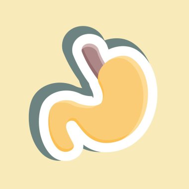 Çıkartmalı mide. Eğitim sembolü için uygun. Basit dizayn edilebilir. tasarım şablonu. Basit resimleme