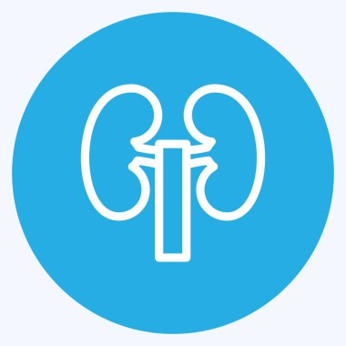 İkon Böbrek. Eğitim sembolü için uygun. Mavi gözlü. Basit dizayn edilebilir. tasarım şablonu. Basit resimleme