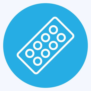 İkon hapları şeridi. Eğitim sembolü için uygun. Mavi gözlü. Basit dizayn edilebilir. tasarım şablonu. Basit resimleme