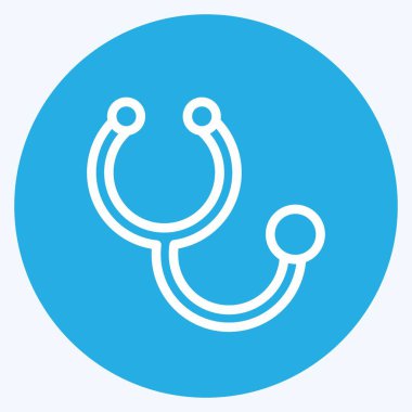 İkon steteskop. Eğitim sembolü için uygun. Mavi gözlü. Basit dizayn edilebilir. tasarım şablonu. Basit resimleme