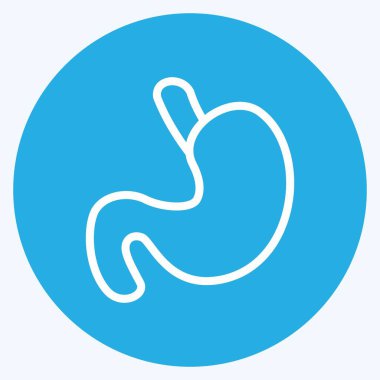 İkon Mide. Eğitim sembolü için uygun. Mavi gözlü. Basit dizayn edilebilir. tasarım şablonu. Basit resimleme