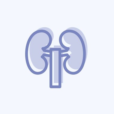 İkon Böbrek. Eğitim sembolü için uygun. İki ton stili. Basit dizayn edilebilir. tasarım şablonu. Basit resimleme