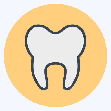 Simge Diş. Tıp sembolü için uygun. renk arkadaşı stili. Basit dizayn edilebilir. tasarım şablonu. Basit resimleme
