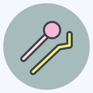 Simge Araçları. Tıp sembolü için uygun. renk arkadaşı stili. Basit dizayn edilebilir. tasarım şablonu. Basit resimleme