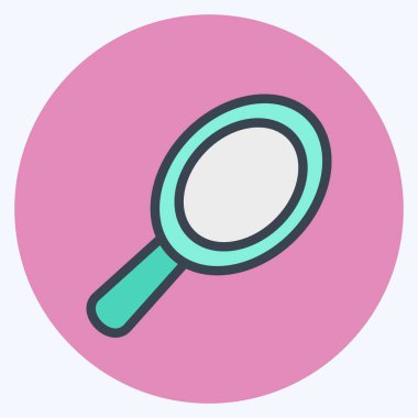 Simge El Aynası. Tıp sembolü için uygun. renk arkadaşı stili. Basit dizayn edilebilir. tasarım şablonu. Basit resimleme